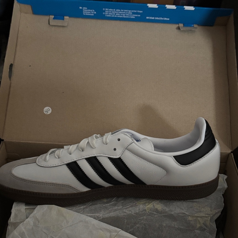 Adidas Classic White and Black Trainers